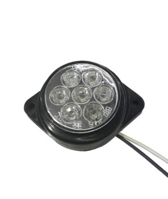 GloboStar® 115411 Πλευρικά Φώτα Όγκου Φορτηγών FLAT BULLET LED 7 SMD DC 24V Αδιάβροχο IP66 Ψυχρό Λευκό 6000K